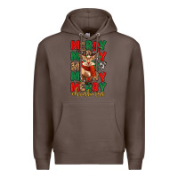 Coffee merry christmas reindeer Premium Hoodie - MaliasSmallBusiness