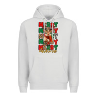 Dove Grey merry christmas reindeer Premium Hoodie - MaliasSmallBusiness