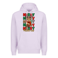 Lilac merry christmas reindeer Premium Hoodie - MaliasSmallBusiness