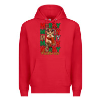 Red merry christmas reindeer Premium Hoodie - MaliasSmallBusiness