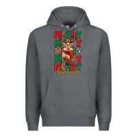 Rock merry christmas reindeer Premium Hoodie - MaliasSmallBusiness