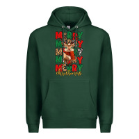 Sports Green merry christmas reindeer Premium Hoodie - MaliasSmallBusiness