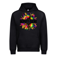 Black deputy clerk tie dye sunflower Urban Hoodie - Jasminsmagicworld