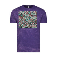 Cloud Purple pink and turquoise cowhide and leopard Vintage Tee - RanaPortraitStore