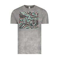 Cloud Rock pink and turquoise cowhide and leopard Vintage Tee - RanaPortraitStore