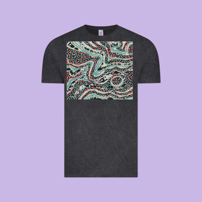Pink And Turquoise Cowhide And Leopard Vintage Tee Designed By Ranaportraitstore