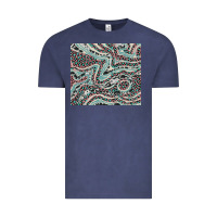 Vintage Denim pink and turquoise cowhide and leopard Vintage Tee - RanaPortraitStore