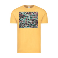 Vintage Mustard pink and turquoise cowhide and leopard Vintage Tee - RanaPortraitStore