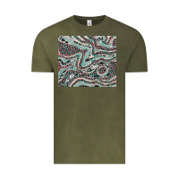 Vintage Olive pink and turquoise cowhide and leopard Vintage Tee - RanaPortraitStore