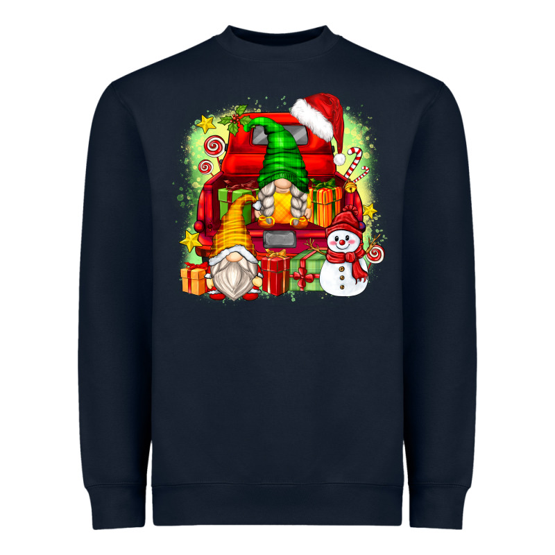 Christmas Gnome Truck Heavyweight Sweatshirt by Zillion Design Studio | Teevron