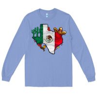 Colony Blue mexica texas Long Sleeve Tee - CowhideDigitalArt