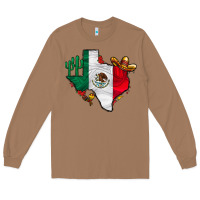 Toasted Coconut mexica texas Long Sleeve Tee - CowhideDigitalArt
