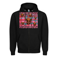 Black highland cow valentines Zipper Hoodie - JahusDesignShop