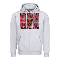 Heather Grey highland cow valentines Zipper Hoodie - JahusDesignShop