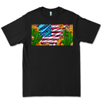 Black usa flag and cactus and sunflowers with leopard and wood license  plat Premium Tee - Artiststas