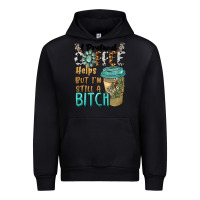Black i pretend coffee helps but i'm still a bitch Urban Hoodie - BarkalooDesign