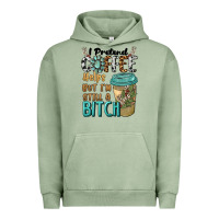 Pigment Oil Green i pretend coffee helps but i'm still a bitch Urban Hoodie - BarkalooDesign