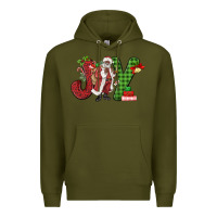 Army Green Joy Black Santa Premium Hoodie - MaliasSmallBusiness