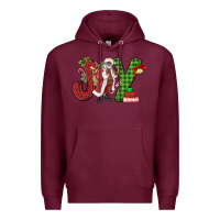 Burgundy Joy Black Santa Premium Hoodie - MaliasSmallBusiness