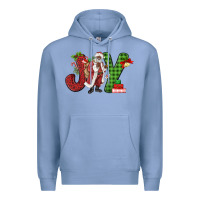 Colony Blue Joy Black Santa Premium Hoodie - MaliasSmallBusiness