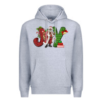 Heather Grey Joy Black Santa Premium Hoodie - MaliasSmallBusiness