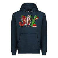 Navy Joy Black Santa Premium Hoodie - MaliasSmallBusiness