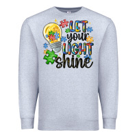 Heather Grey let your light shine Premium Sweatshirt - MaliasSmallBusiness