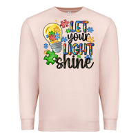 Pale Pink let your light shine Premium Sweatshirt - MaliasSmallBusiness