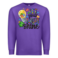 Purple let your light shine Premium Sweatshirt - MaliasSmallBusiness