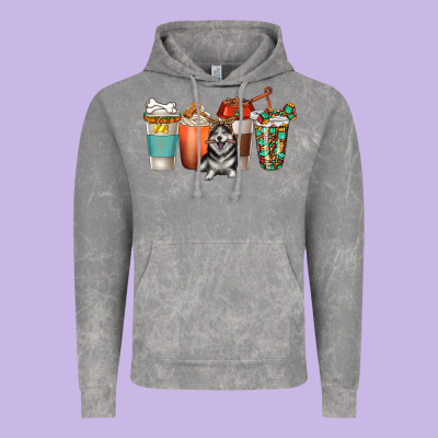 Alaskan Husky Dog Coffee Cups Vintage Hoodie Designed By Texasbilliewilder