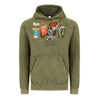 Vintage Olive alaskan husky dog coffee cups Vintage Hoodie - texasbilliewilder
