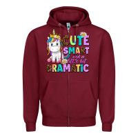 Burgundy cute smart and a little bit dramatic unicorn Zipper Hoodie - AdoDesignShop