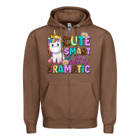 Chestnut cute smart and a little bit dramatic unicorn Zipper Hoodie - AdoDesignShop