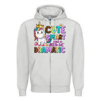 Dove Grey cute smart and a little bit dramatic unicorn Zipper Hoodie - AdoDesignShop