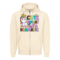 Sandshell cute smart and a little bit dramatic unicorn Zipper Hoodie - AdoDesignShop