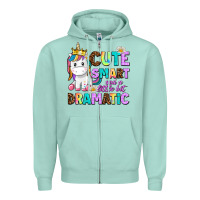 Seafoam cute smart and a little bit dramatic unicorn Zipper Hoodie - AdoDesignShop