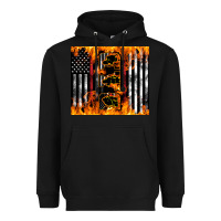 Black Western Firefighter Dad Heavyweight Hoodie - LillyAllenDesigns