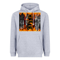 Heather Grey Western Firefighter Dad Heavyweight Hoodie - LillyAllenDesigns