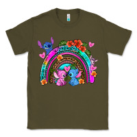 Army Green stitch and lilo rainbow Classic Tee - AdoDesignShop