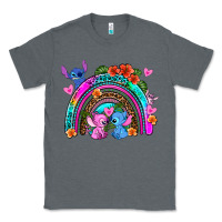 Charcoal Heather stitch and lilo rainbow Classic Tee - AdoDesignShop