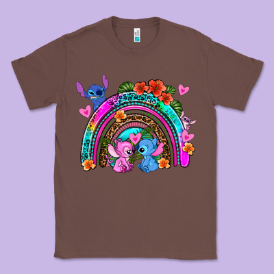 Stitch And Lilo Rainbow Classic Tee Designed By Adodesignshop