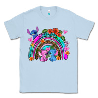 Dusty Blue stitch and lilo rainbow Classic Tee - AdoDesignShop
