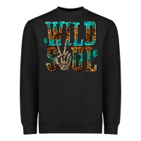 Black wild soul with skeleton hand Heavyweight Sweatshirt - texasbilliewilder