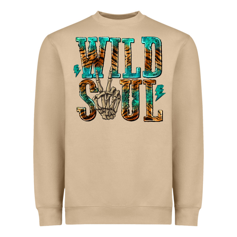 Wild Soul With Skeleton Hand Heavyweight Sweatshirt by texasbilliewilder | Teevron
