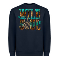 Navy wild soul with skeleton hand Heavyweight Sweatshirt - texasbilliewilder
