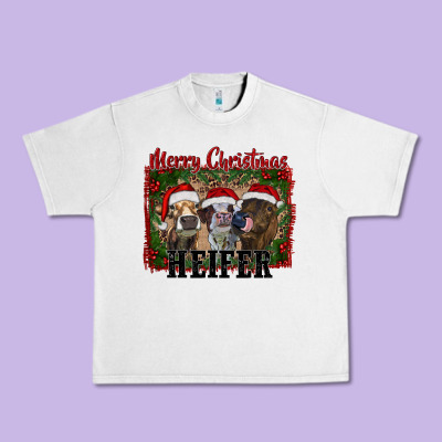 Merry Christmas Heifer Urban Heavy Tee Designed By Ranaportraitstore