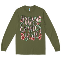 Army Green Easter Day Happy Easter y'all Long Sleeve Tee - OliviaCreatesArt