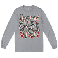 Heather Grey Easter Day Happy Easter y'all Long Sleeve Tee - OliviaCreatesArt