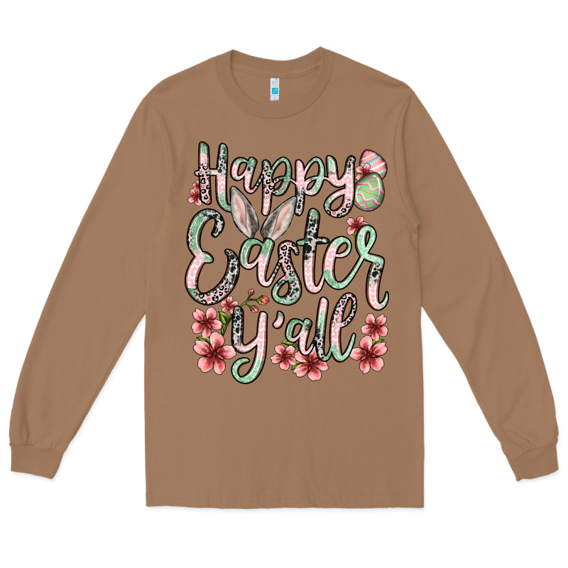 Easter Day Happy Easter Y'all Long Sleeve Tee by OliviaCreatesArt | Teevron