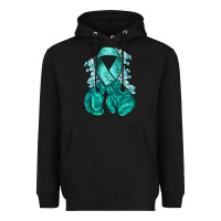Black teal ribbon with boxing gloves Heavyweight Hoodie - NancyCooperArtShop